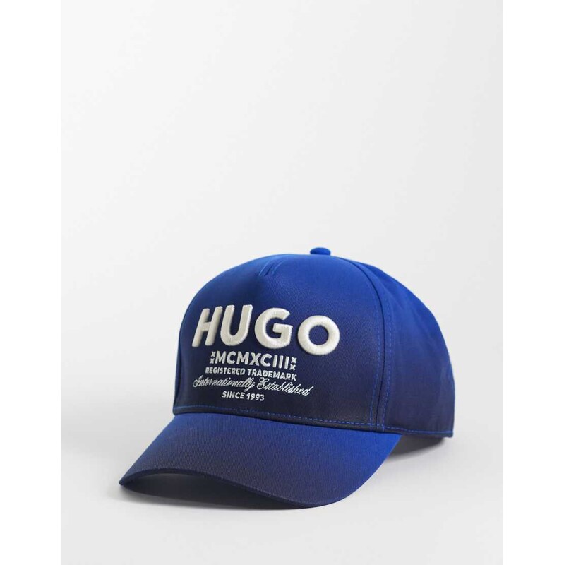 Hugo Blue logo baseball cap in blue