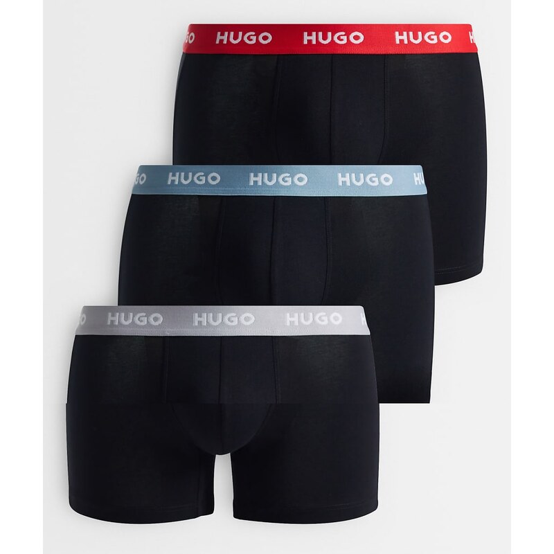 Hugo Red 3 pack logo waistband boxer brief in black