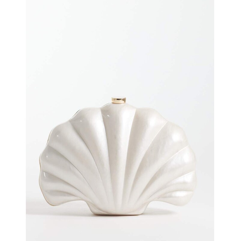 ASOS DESIGN shell shoulder bag in pearl white 115740781