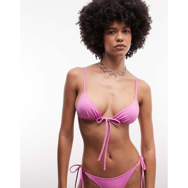 Weekday mix & match triangle bikini top in pink 115740848