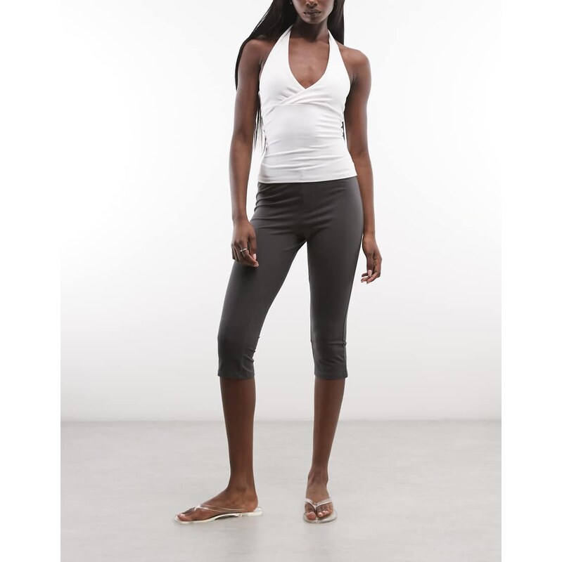 Weekday capri trousers in dark grey