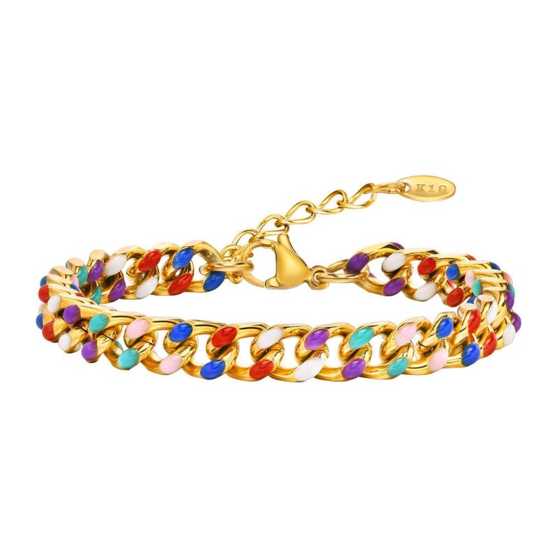 Titan Jewerly Dámský ocelový náramek Crazy Cuban colorful Barevný 115741093