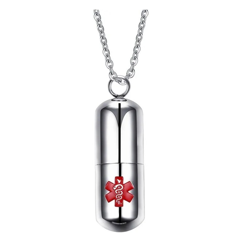 Impress Jewelry Přívěsek z chirurgické oceli Pilulka Medic Alert 115741096