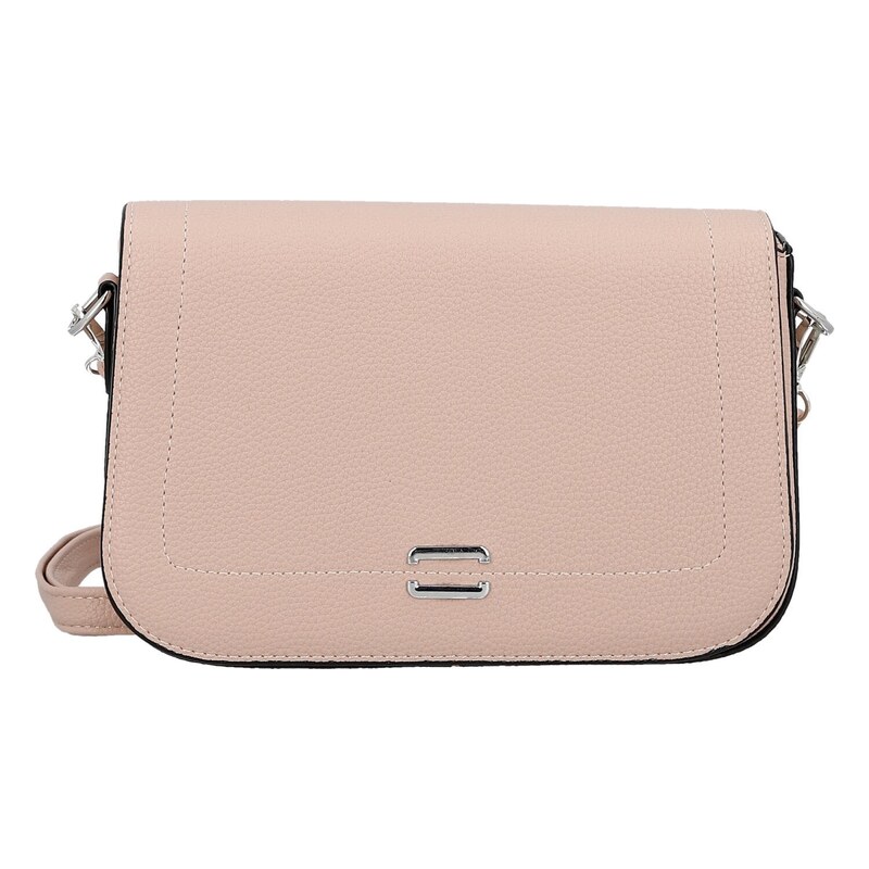 Firenze Stylová dámská koženková crossbody kabelka Gizela, růžová 115742098
