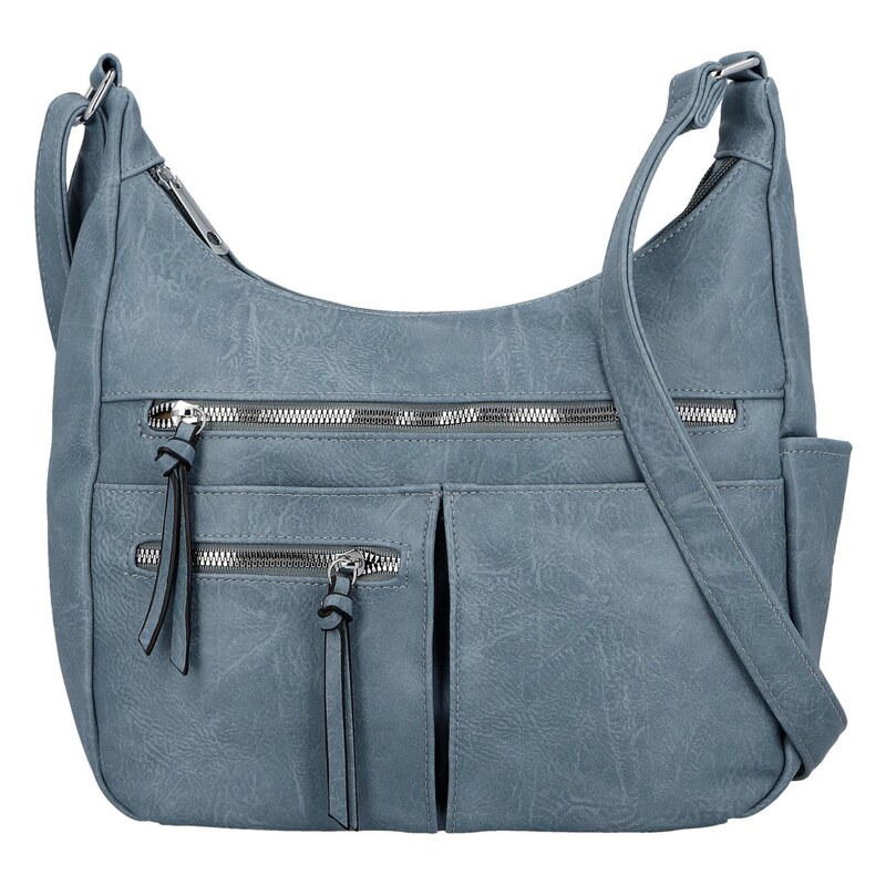 Firenze Stylová dámská koženková crossbody kabelka Timea, modrá 115742092