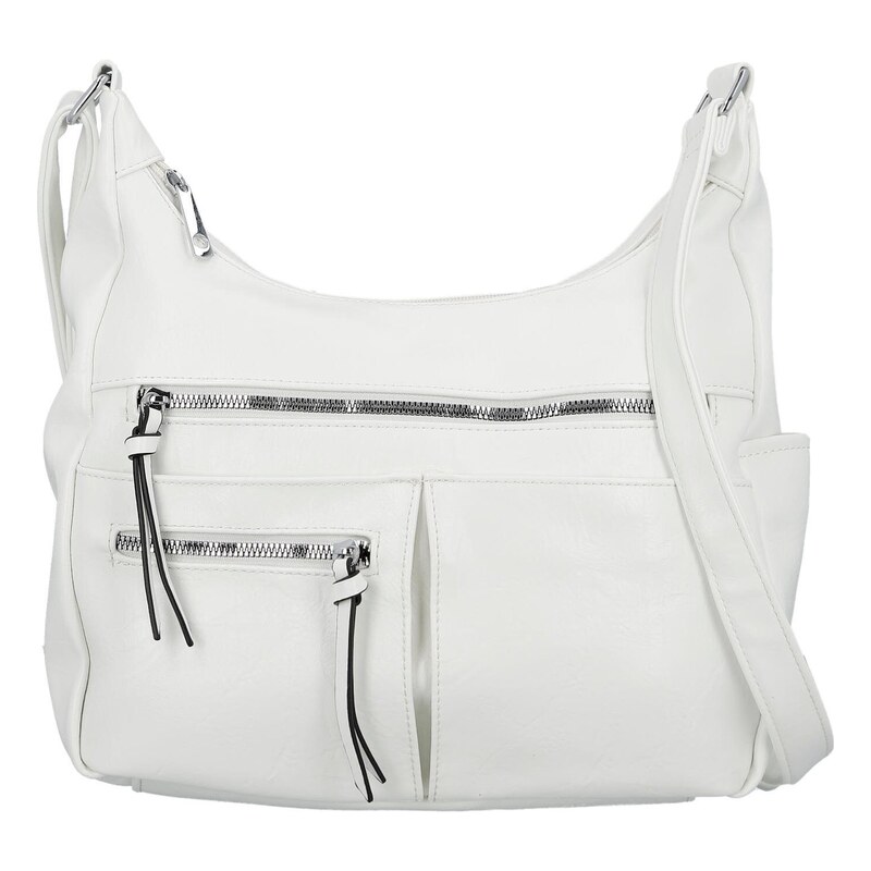 Firenze Stylová dámská koženková crossbody kabelka Timea, bílá 115742089