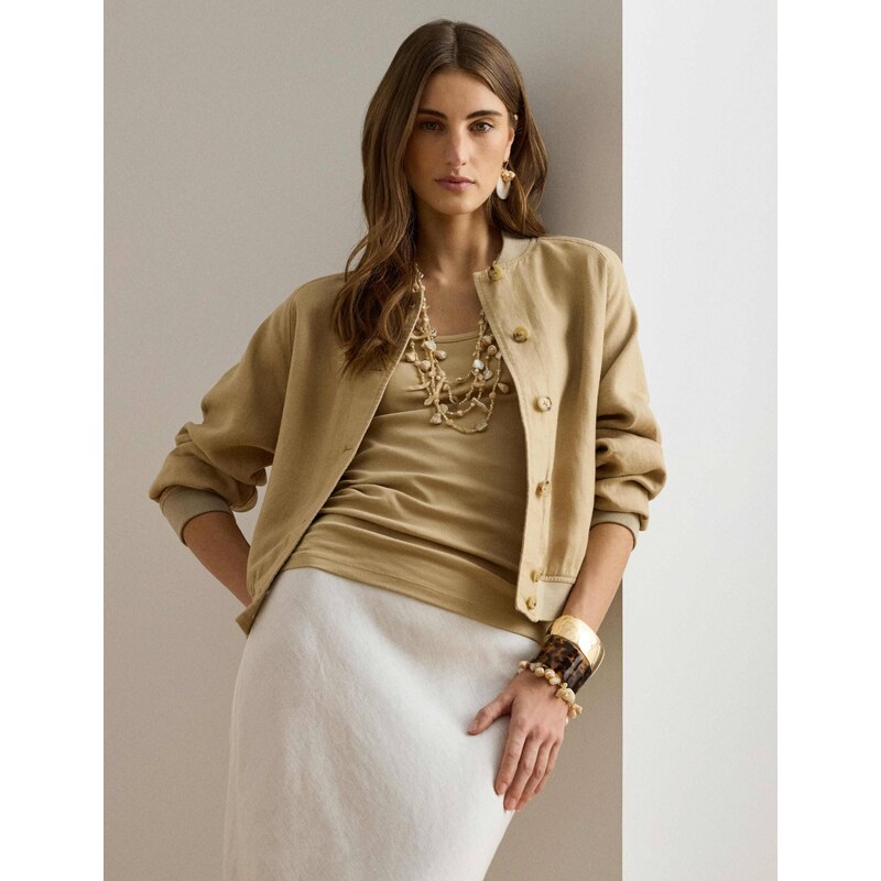 LAUREN RALPH LAUREN Lněná bunda bomber | Relaxed fit