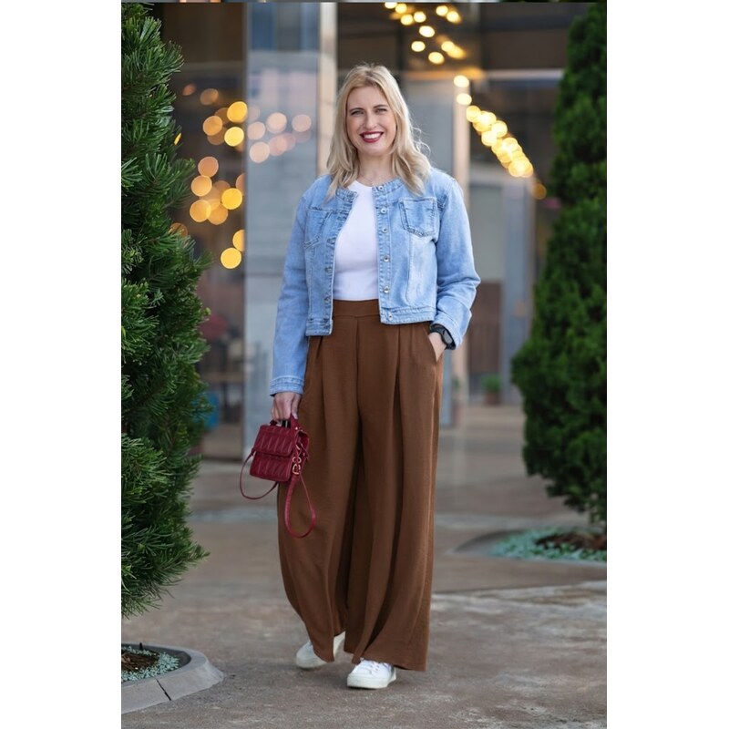 Italy fashion Kalhotová sukně SAND Barva: čokoládová, Velikost: UNI: 115741283