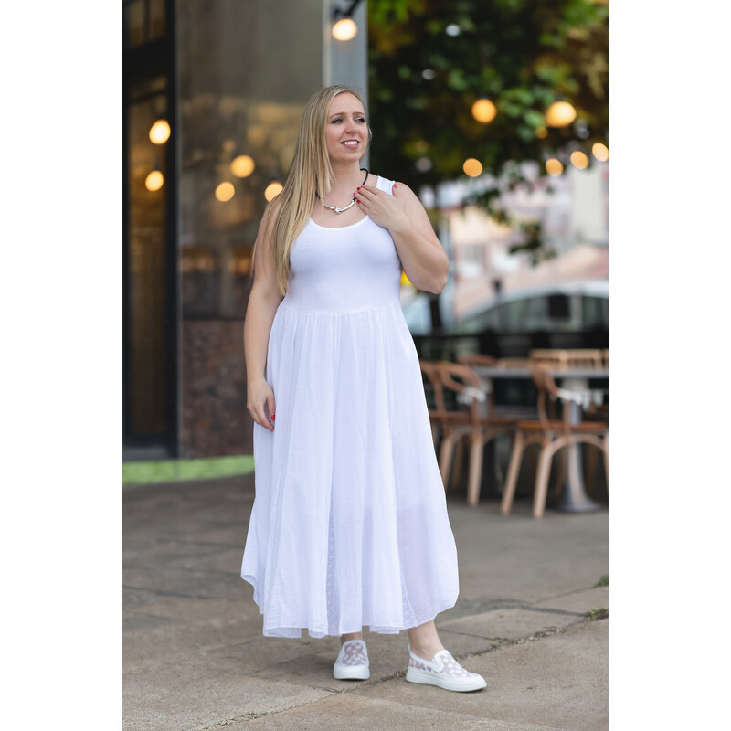 Italy fashion Letní šaty KATKA Barva: Bílá, Velikost: UNI: L-2XL