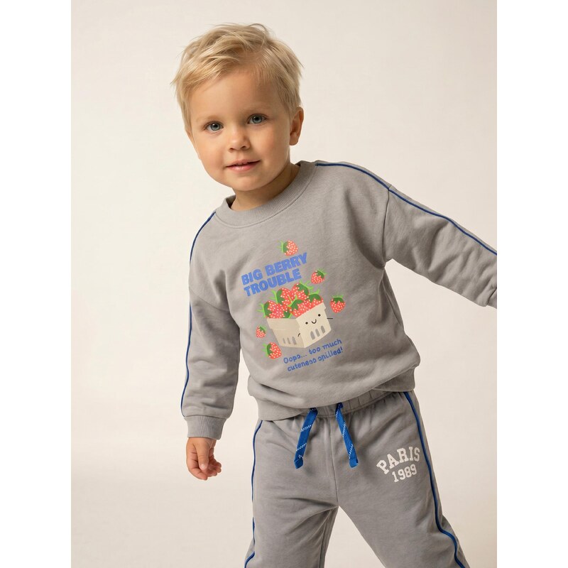 Sinsay - Mikina crewneck s potiskem jahod - šedá