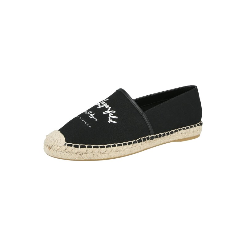 Karl Lagerfeld Espadrilky KAMINI černá / bílá