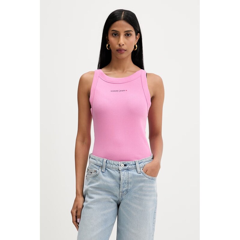 Tommy Jeans crop top dámský bavlněný s elastanem 115681062