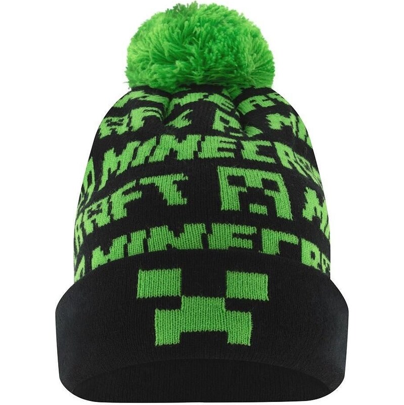 MOJANG Dětská zimní čepice s bambulí Minecraft