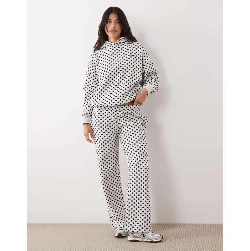 Kaiia cotton rich embroidered logo wide leg joggers co-ord in