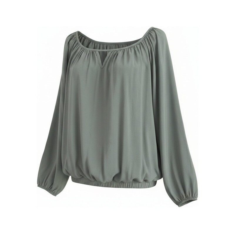 Allen dámská móda Halenka khaki do gumičky velikost S/M 115743359