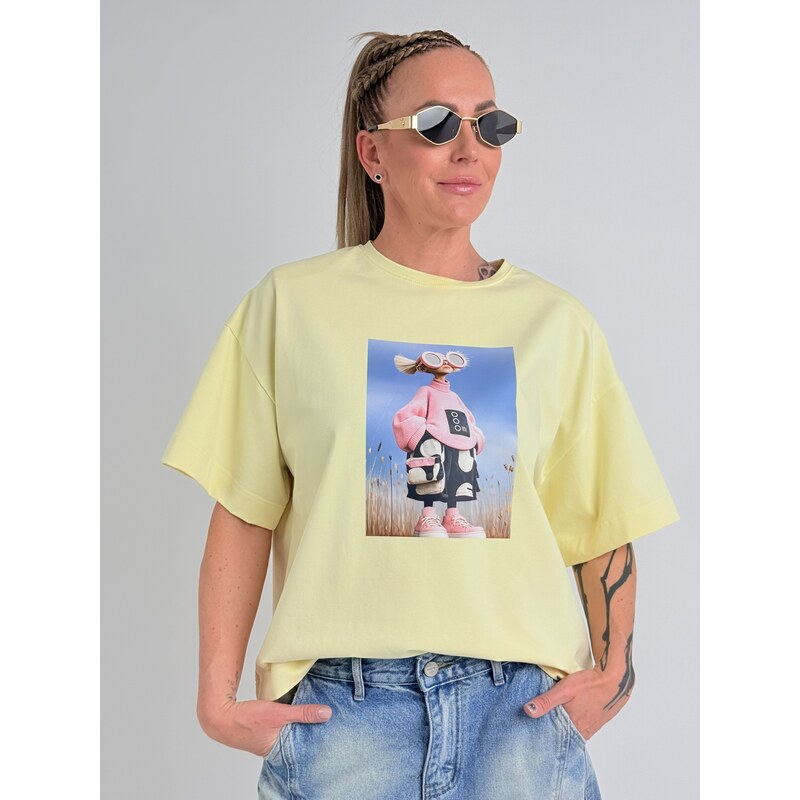 MODISTA Žluté triko LINDA 115744645