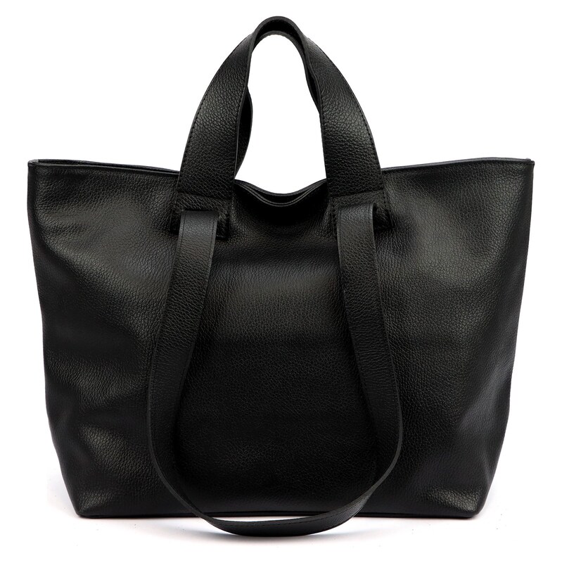 Kožená shopper bag kabelka Luka 25-078 DL černá 115743628
