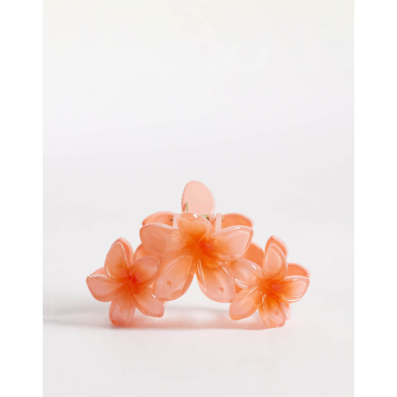 South Beach triple flower hair claw clip in orange 115743866