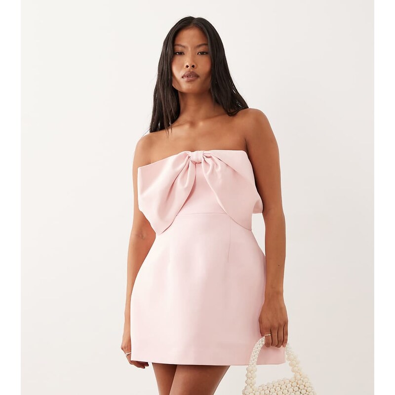 Forever New Petite bandeau oversized bow detail mini in pink