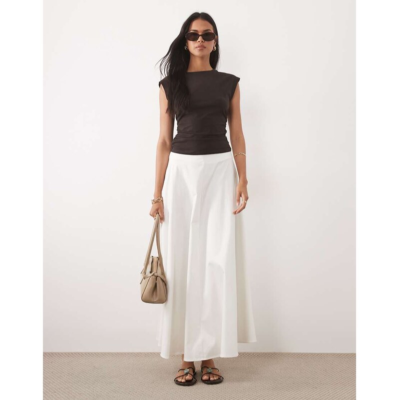 ASOS DESIGN cotton sateen volume circle skirt in white 115743904