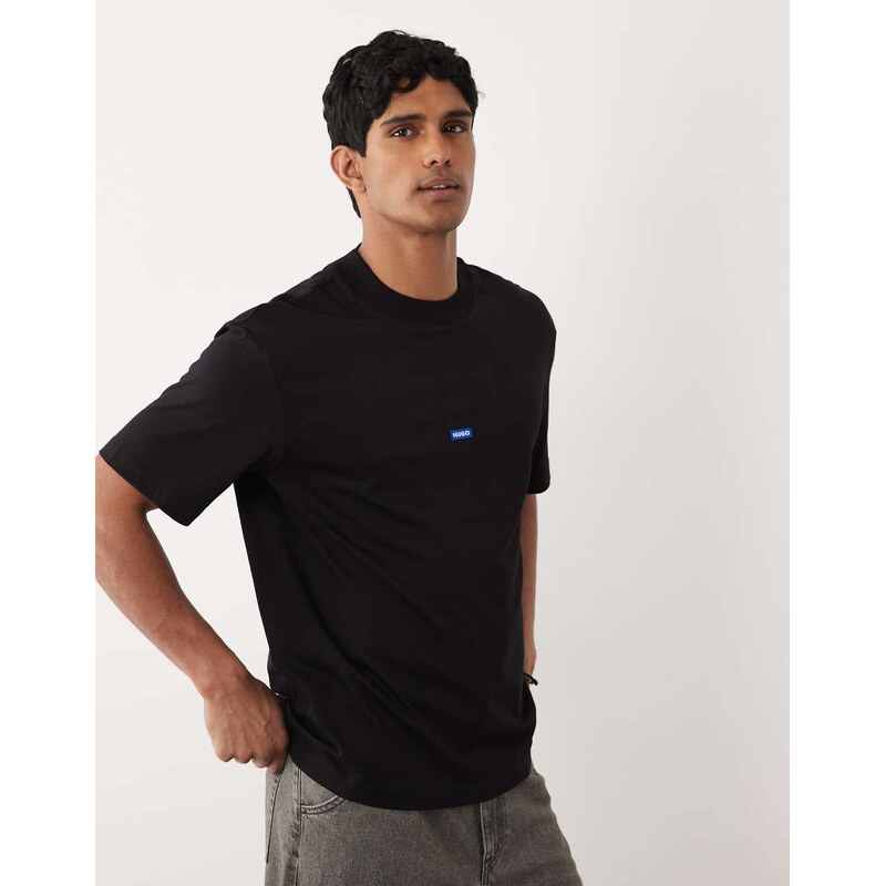 HUGO BLUE Nieros chest logo t-shirt in black