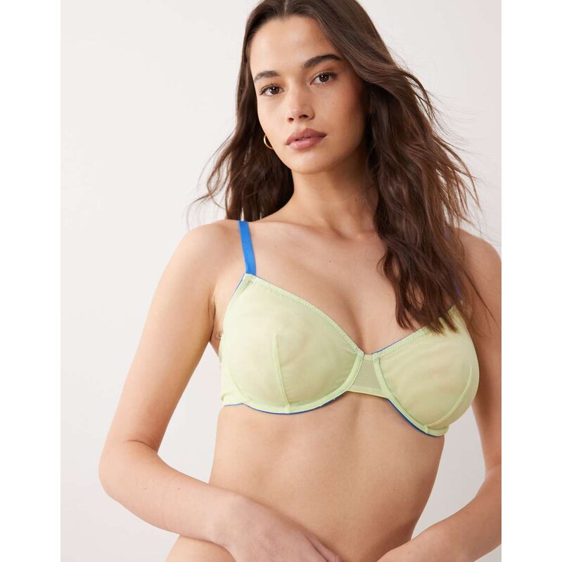 ASOS DESIGN Fuller Bust Parker underwire bra with contrast trims in 115743949