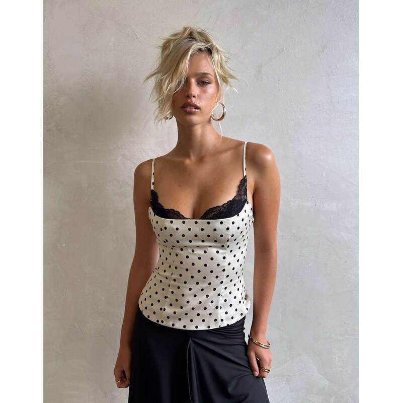 Princess Polly Renaissance lace bust detail structured cami top in 115743971