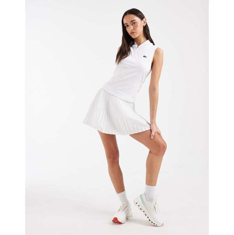 Lacoste Tennis Performance logo mini tennis skirt in white 115743983