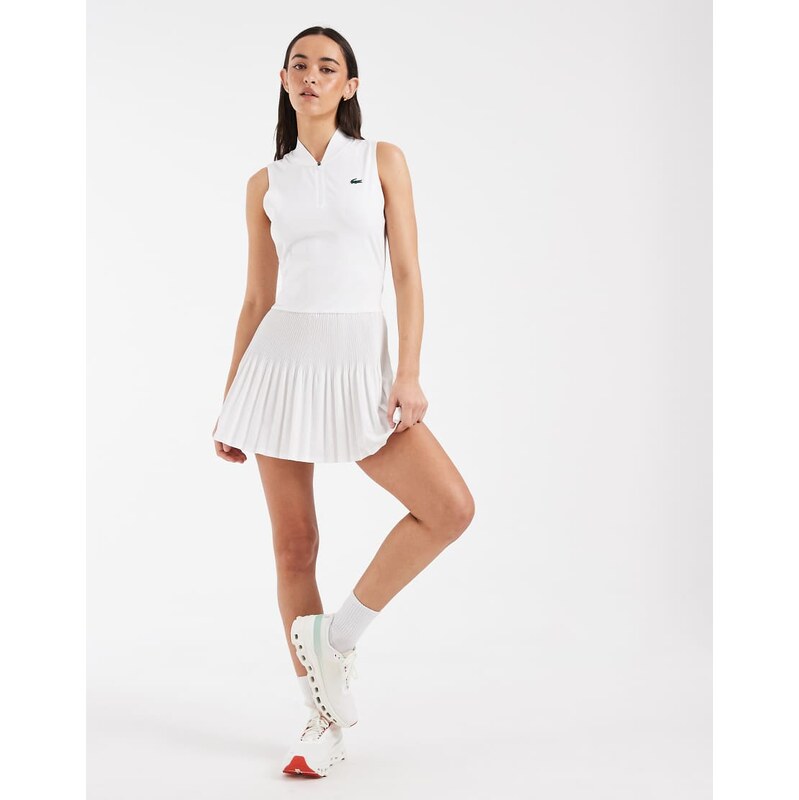 Lacoste Tennis Performance sleeveless 1/4 zip logo polo mini dress 115743984