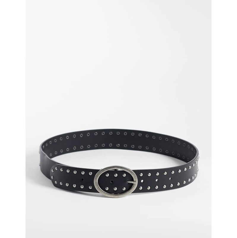 ASOS DESIGN waist and hip studded belt in black 115743987