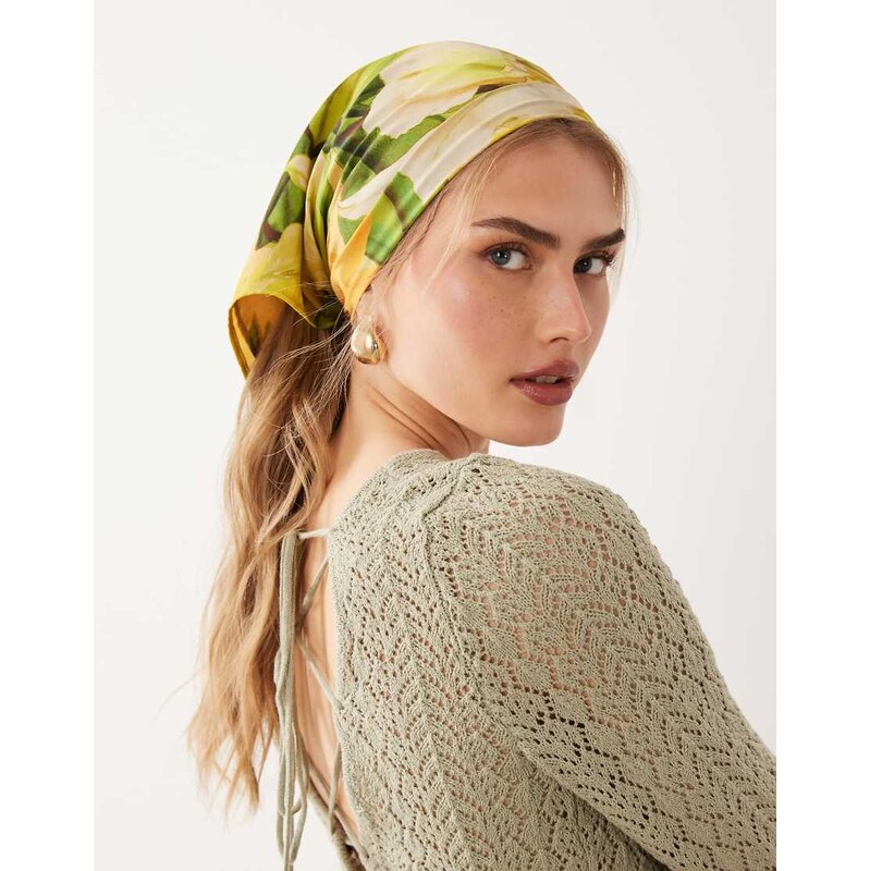 ASOS DESIGN medium headscarf in floral print-Multi 115744056