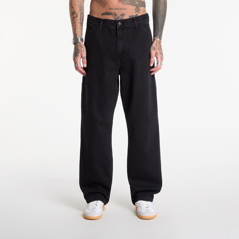 Džíny Carhartt WIP Single Knee Pant Black Stone Washed 34
