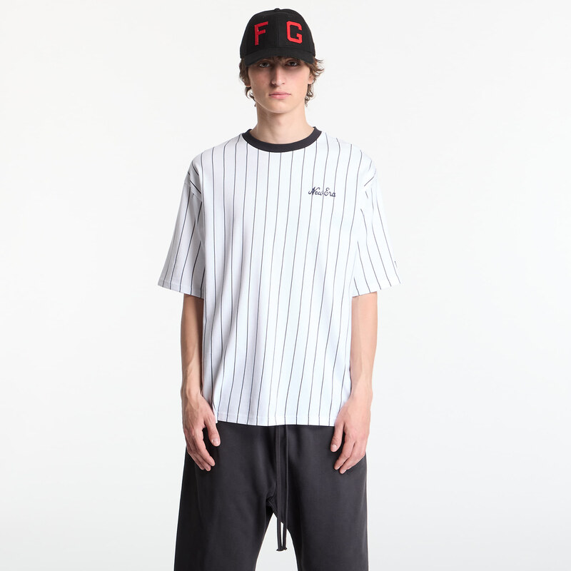 Tričko New Era Pinstripe OS Tee UNISEX Optic White/ Navy M