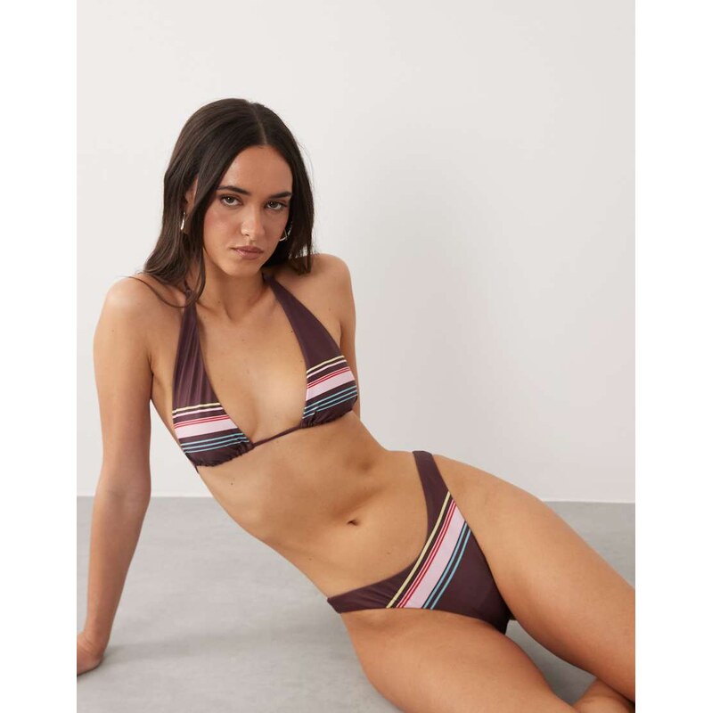 ASOS DESIGN Skylar Ibiza high leg cheeky bikini bottom in placement 115744112