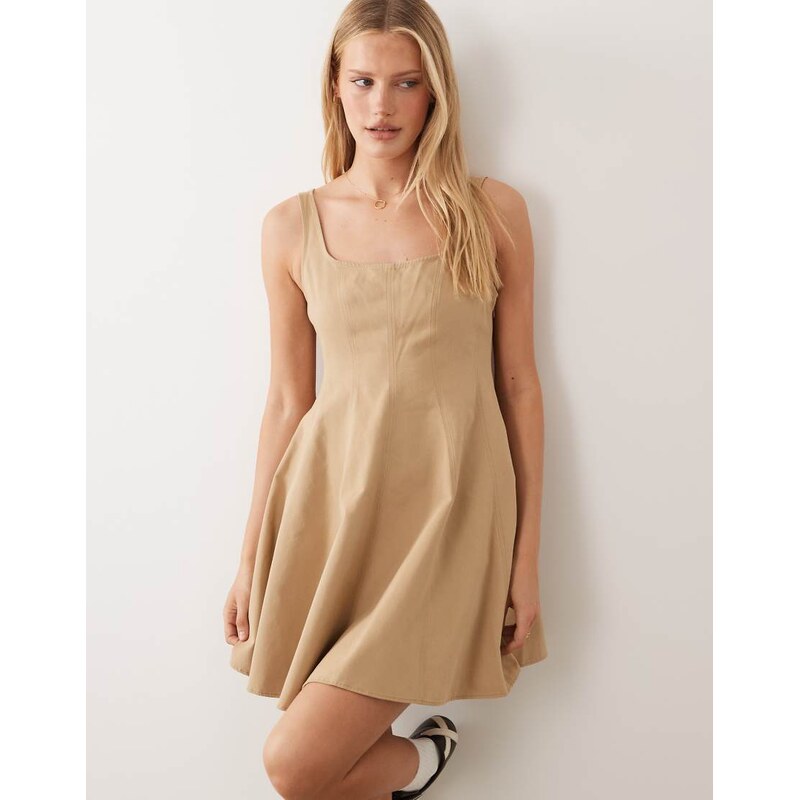 HUGO Blue kademe a-line dress in beige-Neutral 115744128