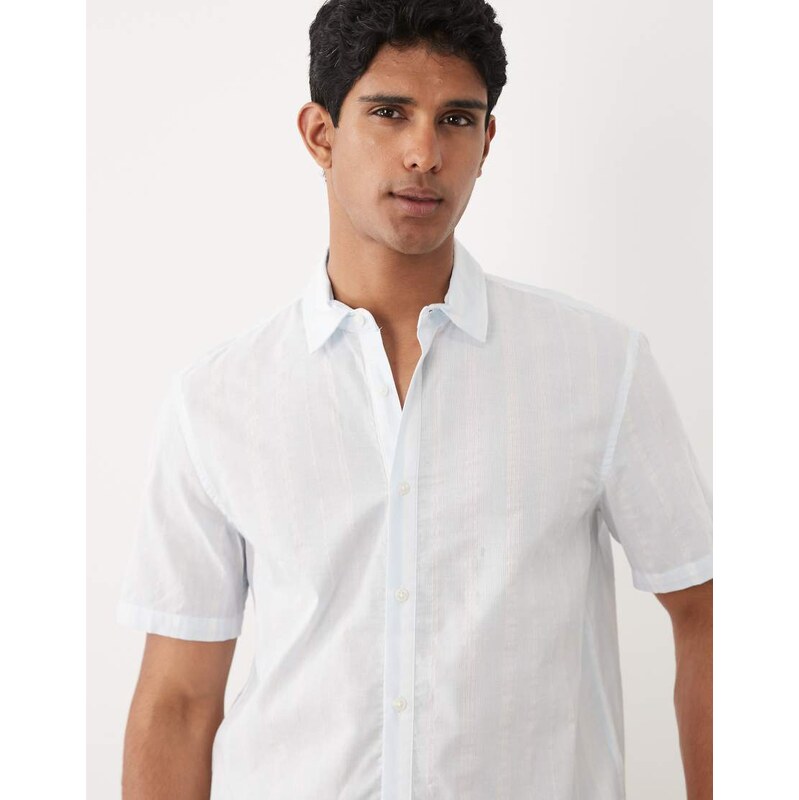 BLEND 100% cotton regular fit shirt in blue stripe