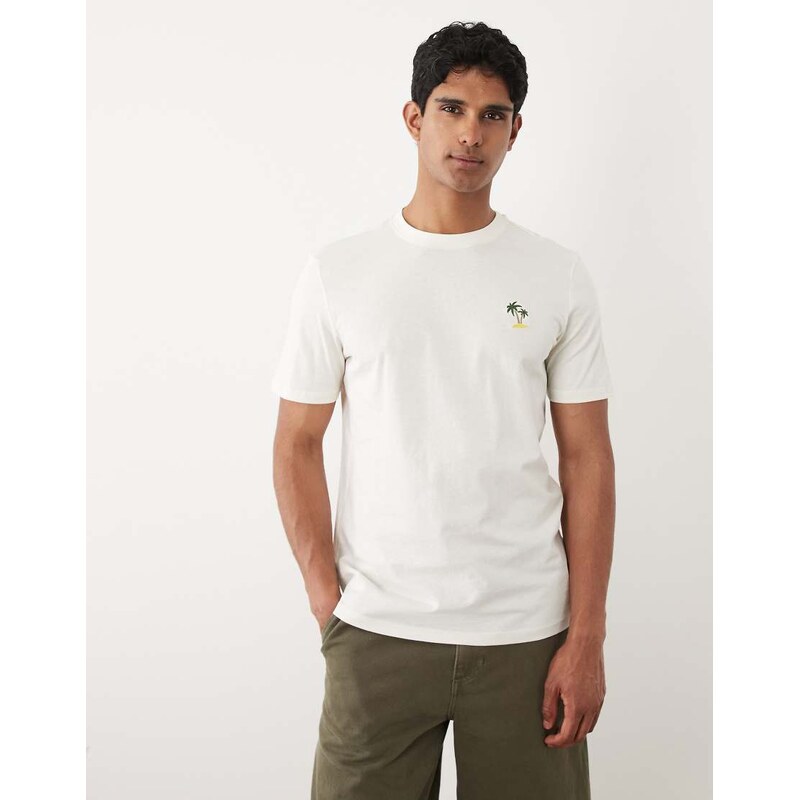 BLEND 100% cotton regular fit t-shirt with mini palm tree motif