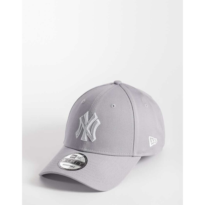 New Era NY Yankees 9forty outline logo cap in grey