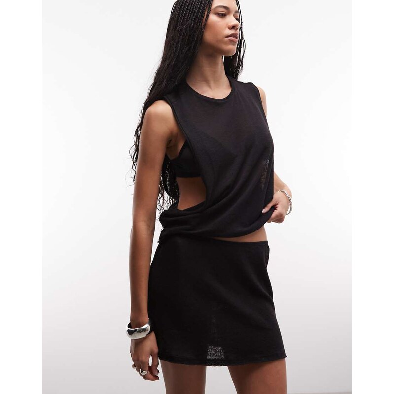 Weekday co-ord jersey mini skirt in black 115744217