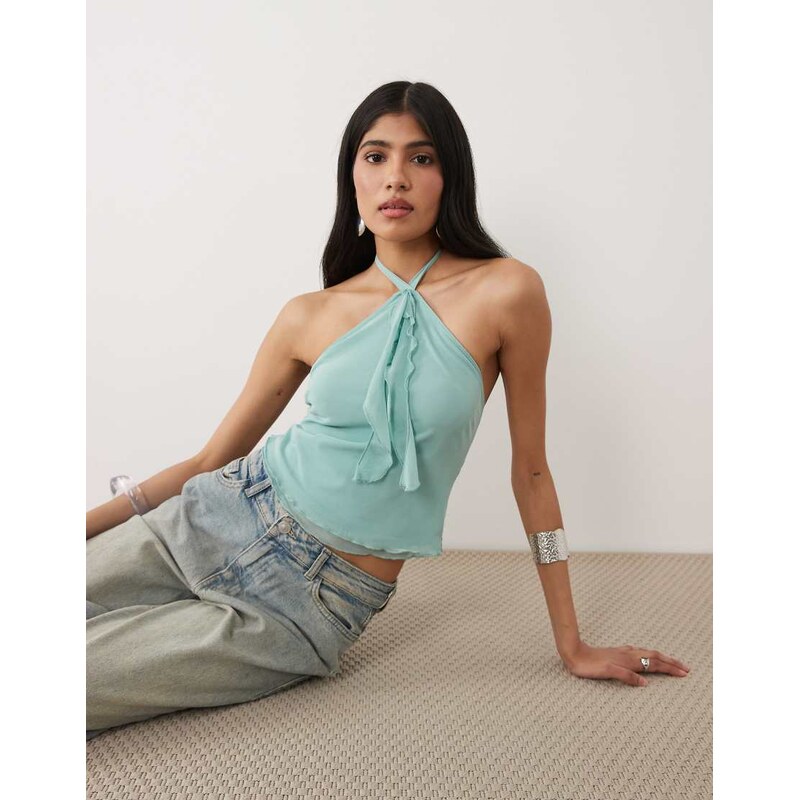 Motel Aliriga halter top in aqua-Blue 115744238