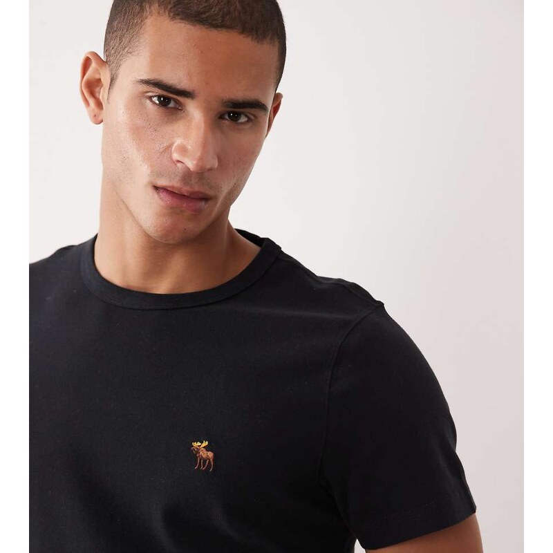 Abercrombie & Fitch essential icon logo t-shirt in black