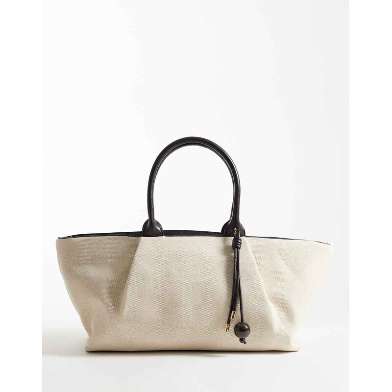 Mango large structured slouch shoulder bag in black 115744367