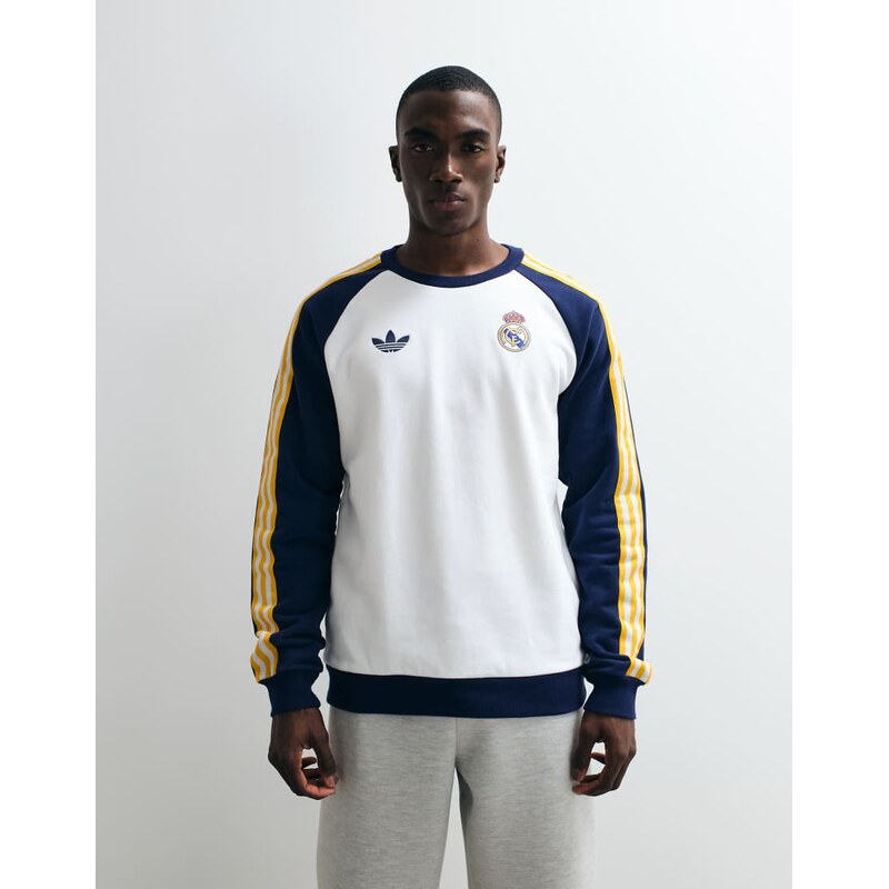 adidas performance Real madrid originals crew sweat in white /