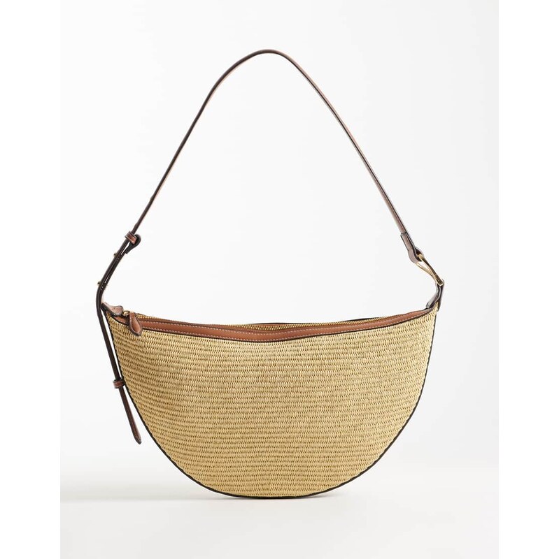 Mango woven crossbody bag in beige-Neutral 115744372