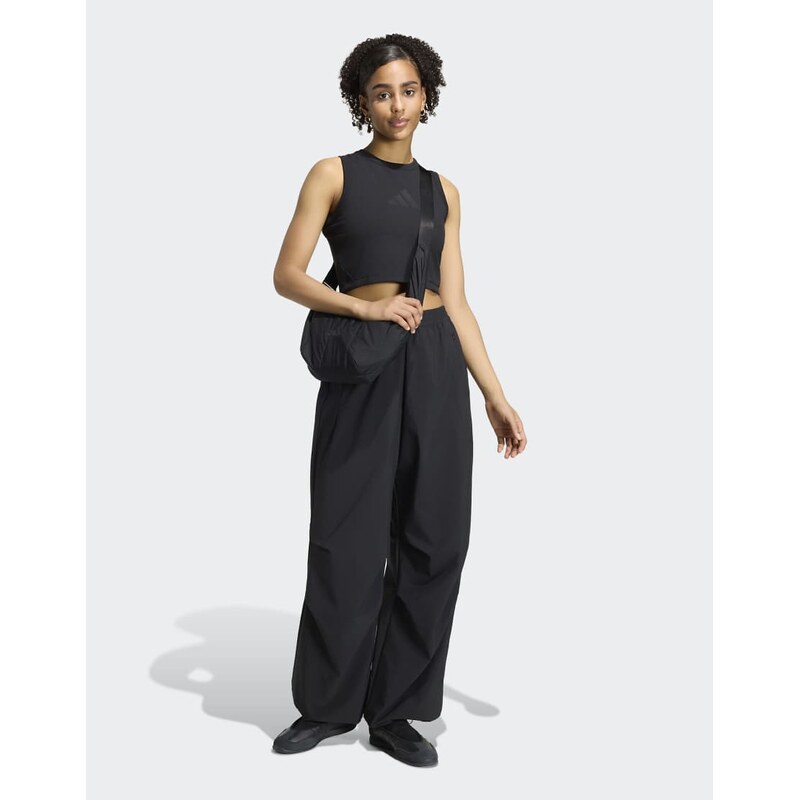 adidas performance City tech woven parachute pants in black 115744404