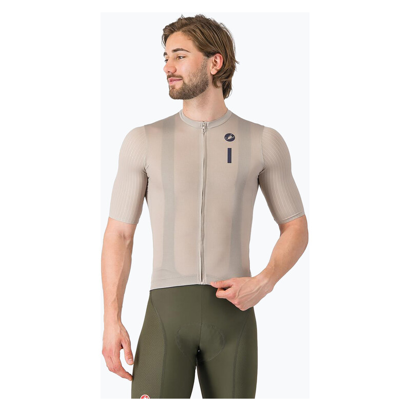 Pánský cyklistický dres Castelli Drittone Logo clay/belgian blue