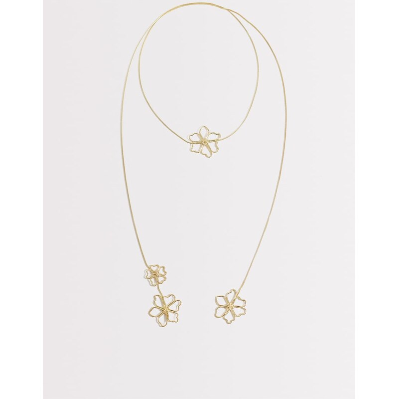 South Beach floral wrap necklace in gold 115746246