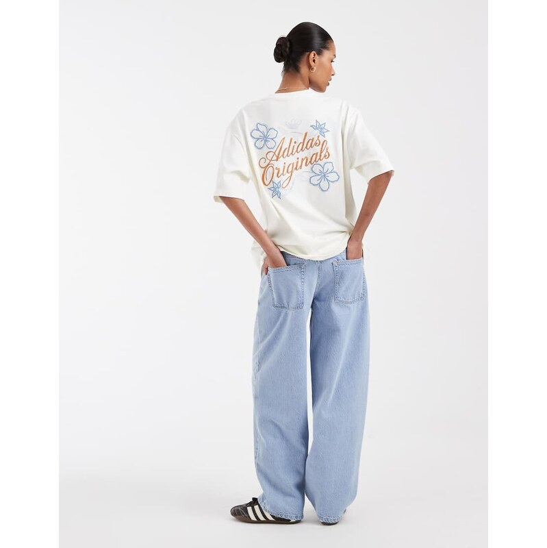 adidas Originals tropical floral t-shirt in off white 115746250