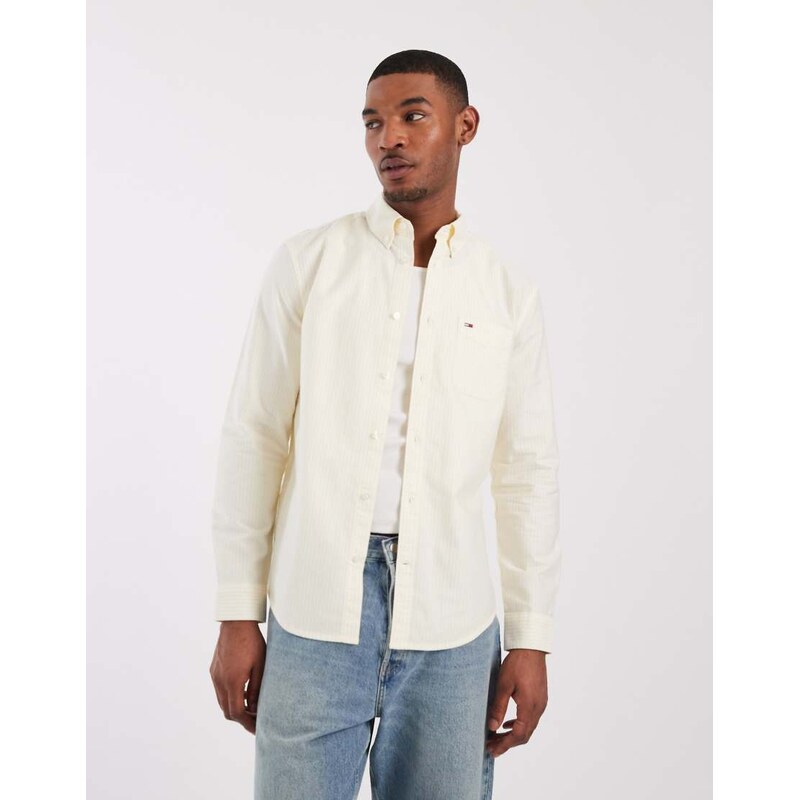 Tommy Jeans oxford shirt in yellow stripes