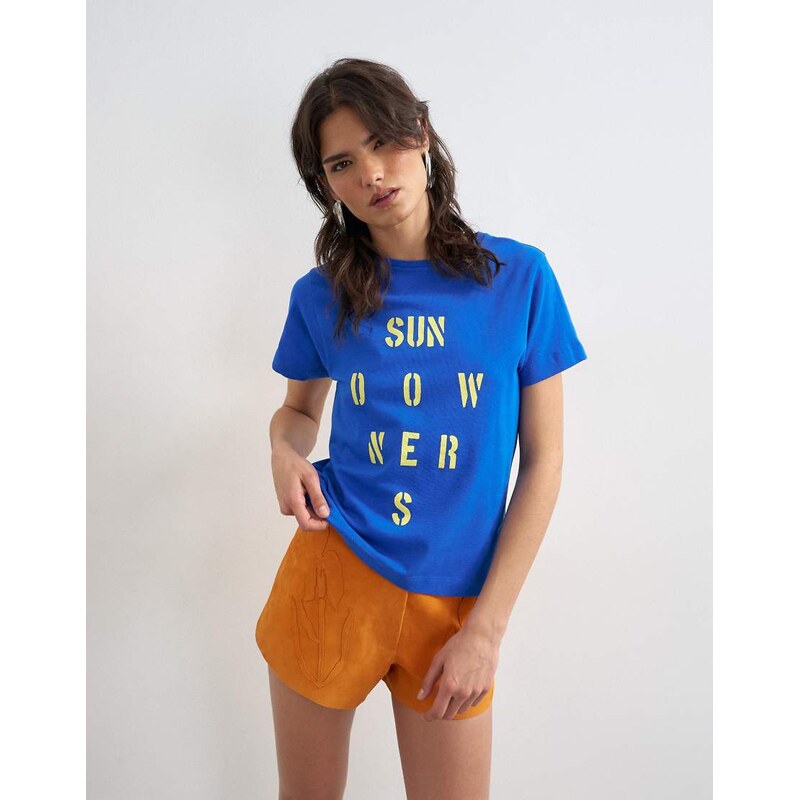 Topshop sundowners graphic tee in blue 115746329